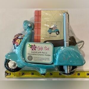 Turquoise Vespa Scooter Journal Gift Set